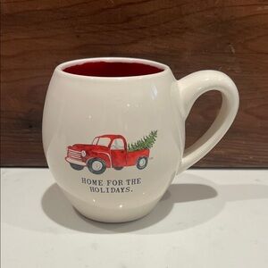 🔥‼️Rae Dunn Cream and Red "Home for the Holidays" Mug‼️🔥